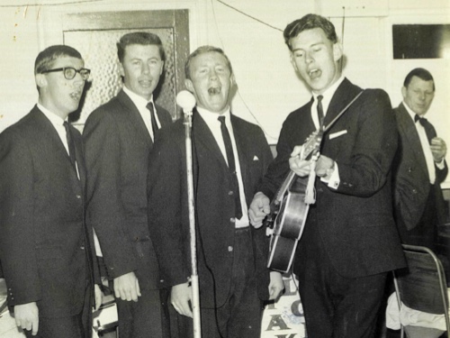 Laurie Brown-Haysom (on left) and The Sapphires. Just four guys having fun.