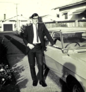 Laurie Brown-Haysom the Shell rep with his Holden Kingswood company car.