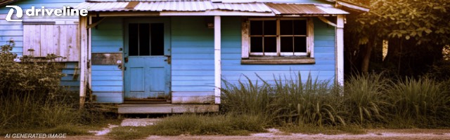 Good Works Trust food bank delivered to a dystopian village hidden behind $3M villas