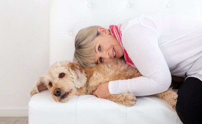 Wendy Harcus with beloved dog George.