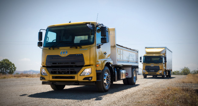 Trucks similar to these UD Croner trucks were all bought using Driveline's truck finance facility.