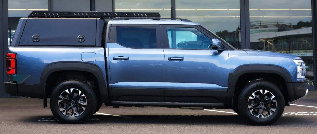 BYD Shark ute with Artemis canopy & rack by M2 Overland.